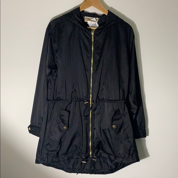 MICHAEL Michael Kors Jackets & Blazers - Michael Kors black & gold anorak drawstring jacket